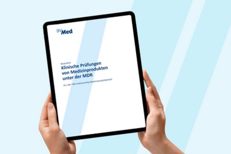 Mock-up der BVMed-Broschüre „Klinische Prüfung von Medizinprodukten unter der MDR“